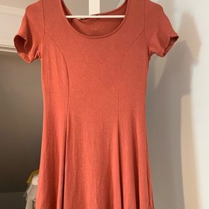 pink shirt sleeve dress